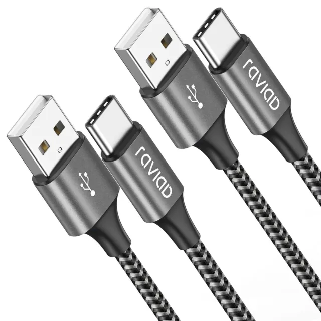 Lot de 2 Câble USB C vers Type C 3A, Chargeur Pour Samsung/Huawei/Redmi Note, 2m