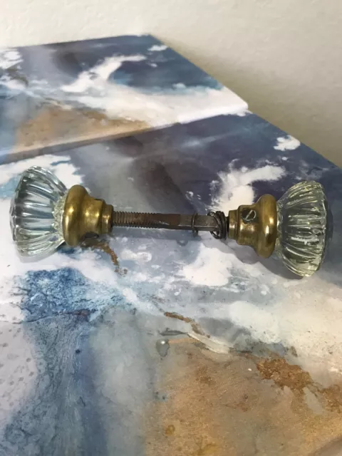 Ensemble Boutons De Porte Cristal Verre Antique