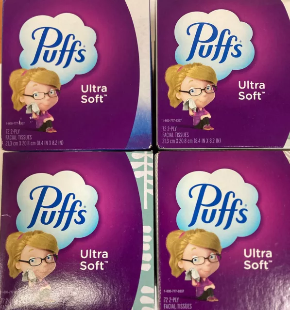 Puffs Ultra Soft Non-Lotion Facial Tissue, 72 Facial Tissues (Pack of 4)