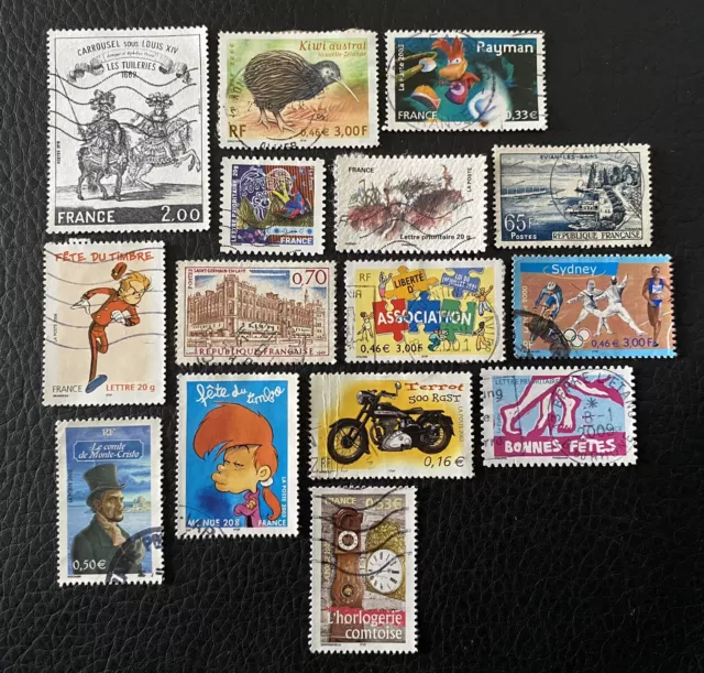 Lot de 15 timbres anciens de France années diverses - Stamps Briefmarken - P9