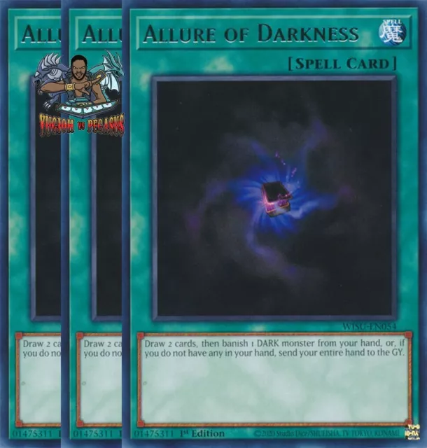 Yugioh! 3x Allure of Darkness WISU-EN054 Rare 1st Ed NM