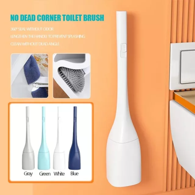 Spazzola WC strumento regolabile spazzola WC in silicone pulizia profonda、 Appesa a parete