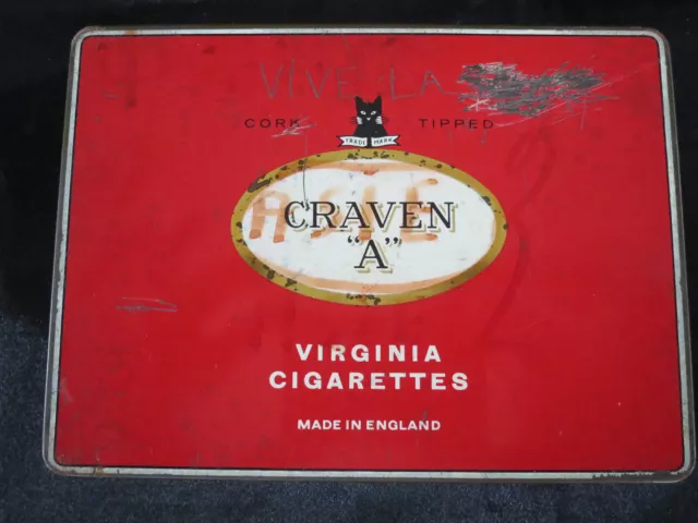 Boite ! Ancienne ! Métal ! Cigarettes ! Craven A ! Tabac !
