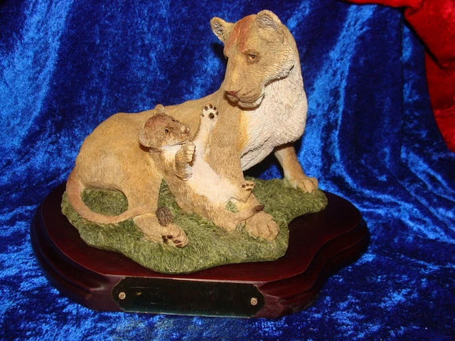 “FIRST BORN” Cougar & Cub On Wooden Platform By Dylan Scott Pierce 9” Long