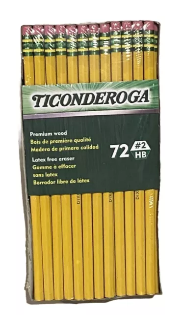 Ticonderoga, Wood-Cased, Unsharpened, Graphite #2 Hb Soft, Yellow, 72-Pack, New