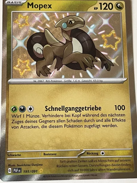 Pokemon Karte Mopex 195/091 SHINY Holo RARE NM/M Deutsch