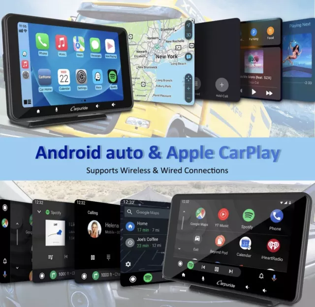 Carpuride 2023 7'' Wireless Apple CarPlay Android Auto Car Radio Touch Screen