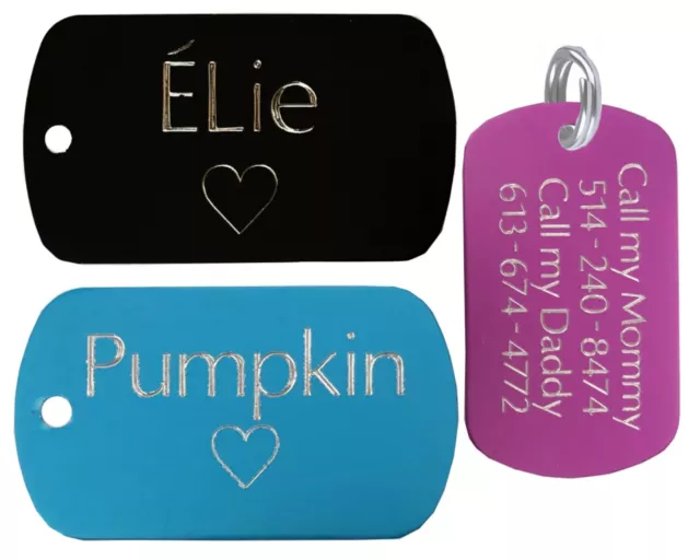 Pet tags Dog ID tags Large Rectangle Military Custom engraved FREE shipping