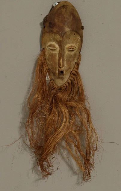 Mask African Lega Passport Mask Congo Raffia Wood Shrine Travel Lega Mask