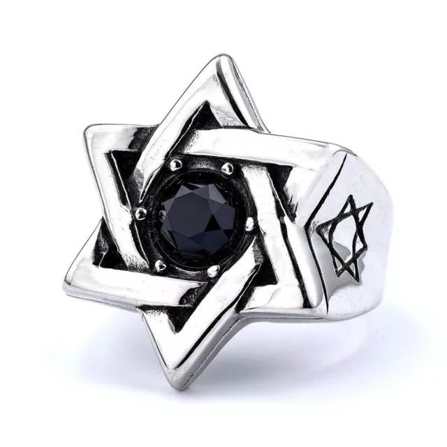 Large 6 Point Star Of David Hexagram Ring Size Z (12.5 Us)