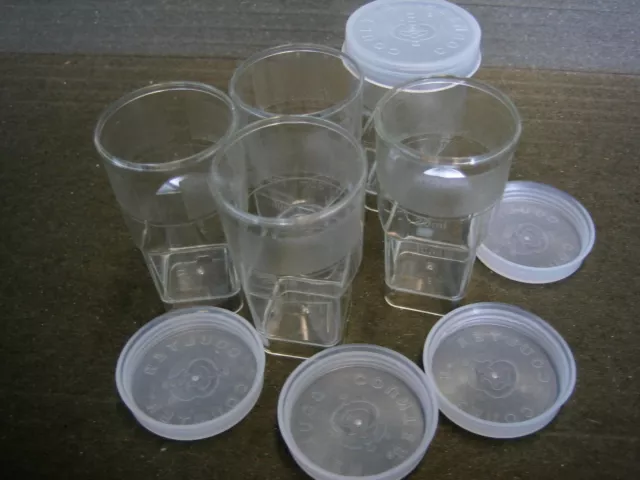 10x Clear Plastic Small Boxes Container-snapon Lids DIY Crafts 2.5inH x 1.25inW