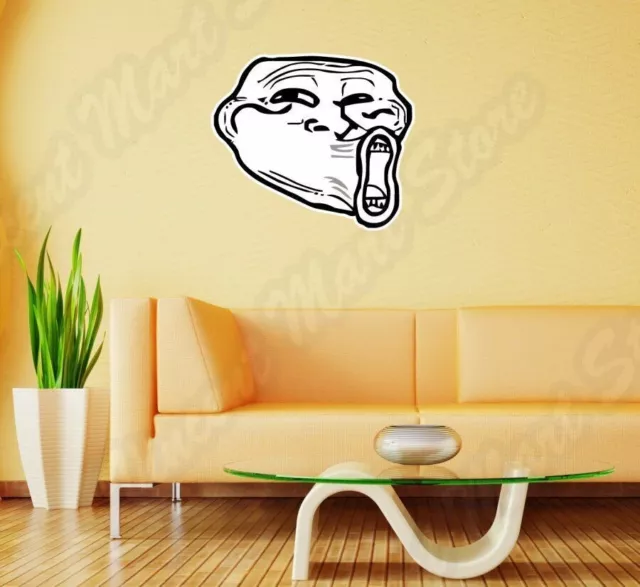 Troll Face Meme Sticker Vinyl Decal - Car Window Trollface Wall Boat Laptop