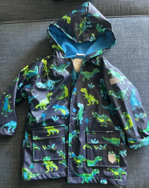 Hatley Dinosaur Raincoat Jacket Boys Size Fleece Lined