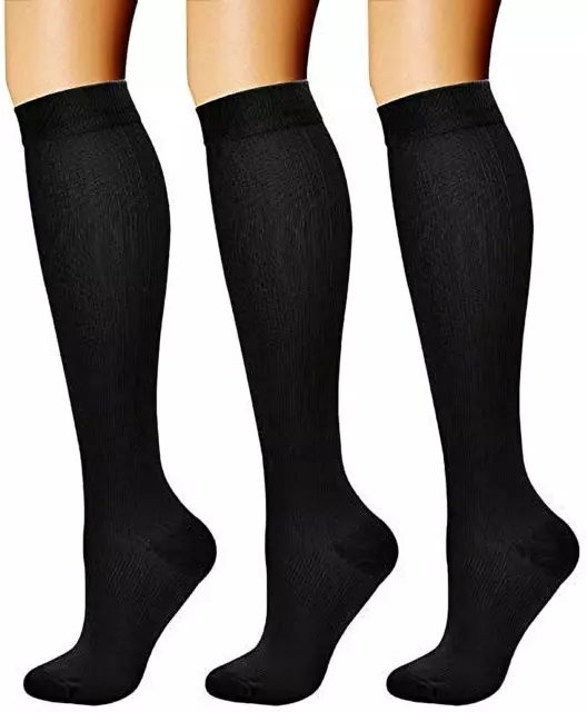 Compression Socks für Flug, Sport und Radsport - 3 Paar Kompressionsstrümpfe