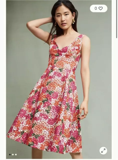 Monique Lhuillier Riona Floral Embroidered Dress Size 0