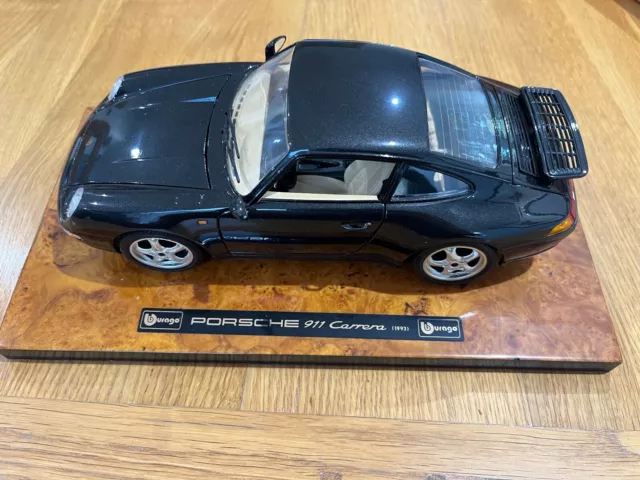 Porsche 911 Carrera 1993 Car Black 1:18 Scale 3060 Burago