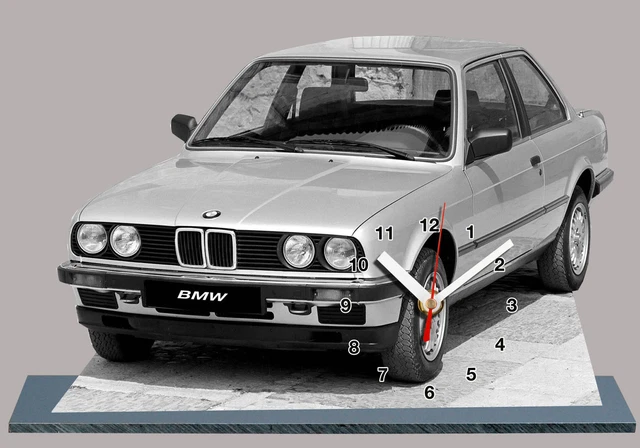 Horloge Murale Miniature Voiture BMW M3 E46 - Décoration Auto - Fabriquée En France