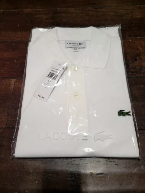 LACOSTE MEN'S POLO Shirt Cotton Classic Fit #L1212 White $60.99 - PicClick