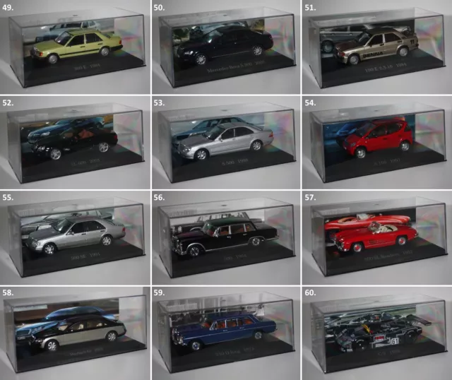 De Agostini-Mercedes Sammlung-1:43-Oldtimer-Sammlung-Modell-PC-Vitrine-neu