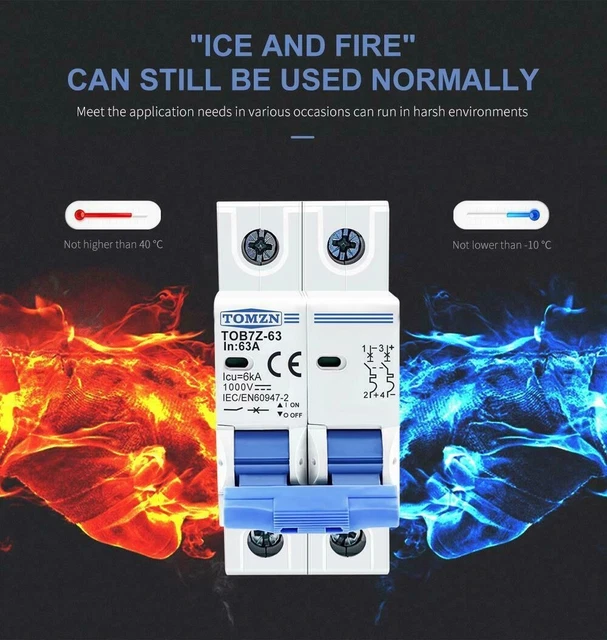 Disjoncteur DC avancé 1000V double MCB pour installations solaires photovoltaï