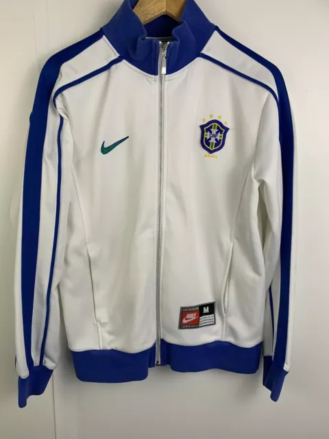 RARE VINTAGE BRAZIL Away Nike Track Jacket 1998-2000 Football Men's Size  Medium £39.99 - PicClick UK