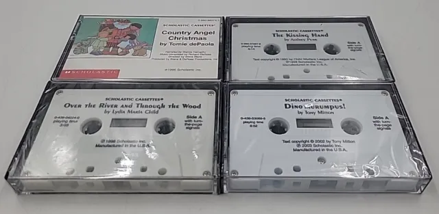 Lot Of 4 Scholastic Children's Cassettes - Dinosaurumpus, Over The River And Thr