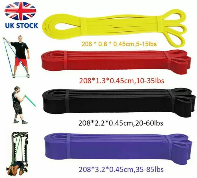 Strong Resistance Bands Loop Heavy Duty Exercise Sport Fitness Gym Yoga Pull UP