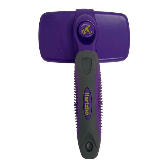 Hertzko Self-Cleaning Slicker Brush for Dogs The Ultimate Dog Brush for Shedding