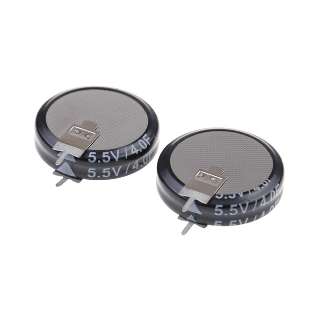 2Pcs 5.5 V 4.0F Super Capacitor H-Type Button Smart Capacitance comp.pj