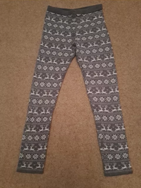 Girl's Warm Thick Fleece Lined Leggings Kids Uniqe Christmas Patterns Pants  FS69 