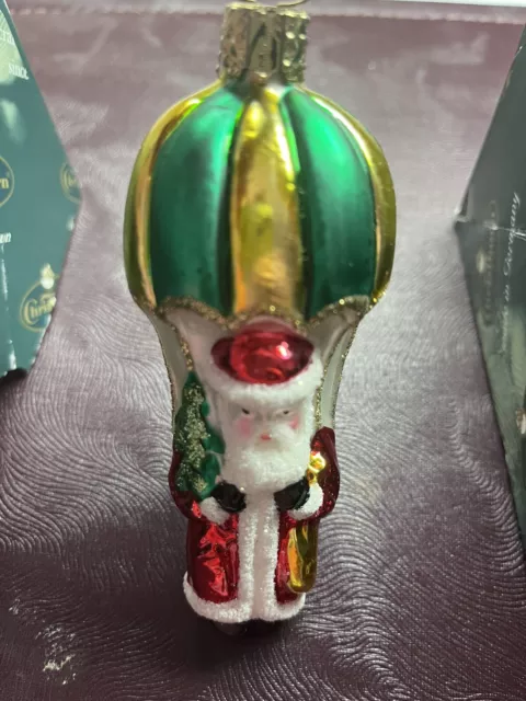 German - Blown - Mercury Glass - Old World Santa Balloon Christmas Ornament