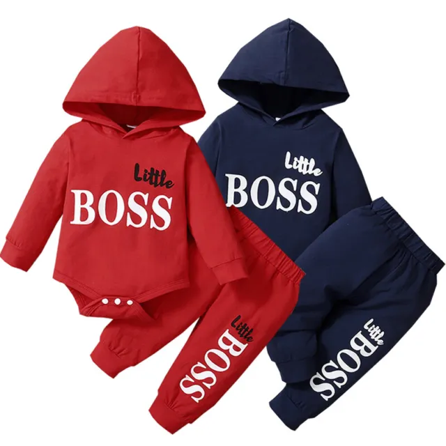 Newborn Baby Boys Hooded Romper Tops Pants Outfits Tracksuits Set Kids Clothes ❤