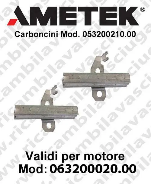 COPPIA di Carboncini Vacuum motor for Ametek vacuum motor 063200020.00 - 2 x Cod