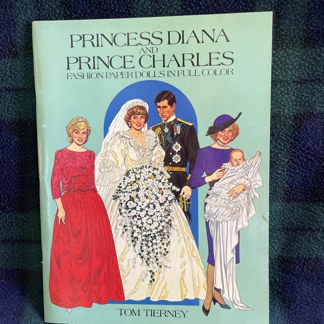 Vintage Princess Diana Prince Charles Fashion Paper Dolls -Tom Tierney- Uncut