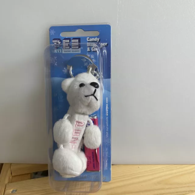 VINTAGE Arctic Babies Plush PEZ Polar Bear Keychain 2005 Retired