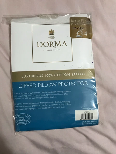 DORMA ZIPPED BOLSTER pillow protector 100 cotton sateen 5.00