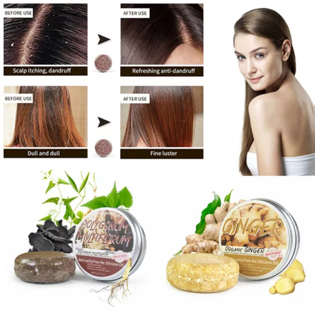 Natural Organic Polygonum Ginger Soap Hair Darkening Essence Shampoo Hair Care