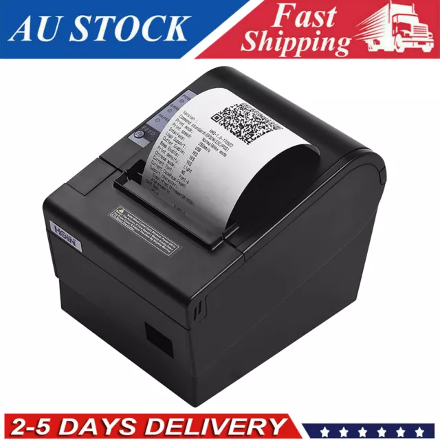 80mm Thermal Receipt Printer Auto Cutter POS Print Clear Printting +1Roll Paper