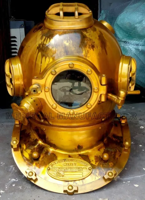 US Navy Diving Helmet Mark V Deep Sea Divers Helmet Vintage Replica Antique Best