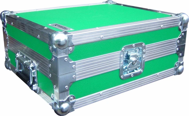 Technics SL1210 Turntable DJ Deck Swan Flight Case (Green Rigid PVC)