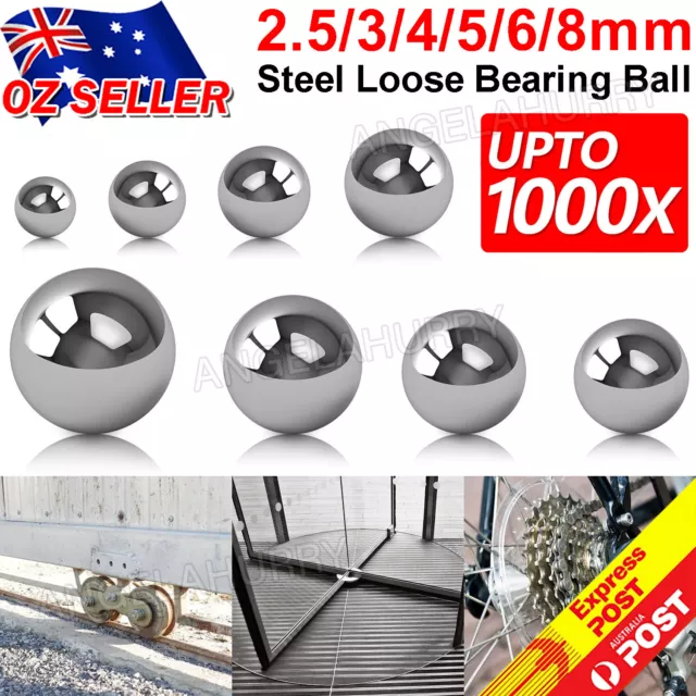 1000x Steel Loose Bearing Ball Replacement Part 2.5-8mm Bike Bicycle Cycling NEW