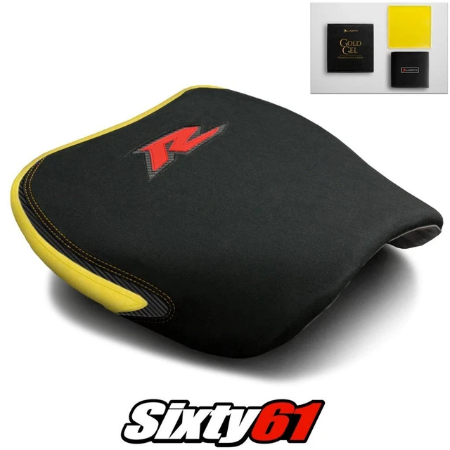 Suzuki TL1000R Seat Cover Gel 1998-2003 Yellow Red Logo Luimoto Tec-Grip Suede