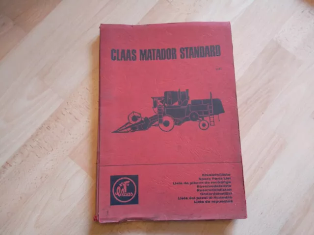 Claas Matador Standard Ersatzteilliste Mähdrescher Ersatzteilkatalog