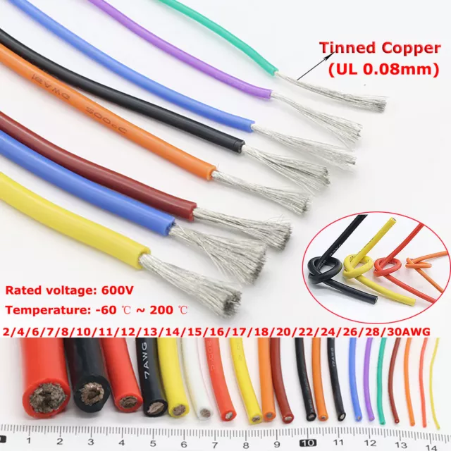 Ultra Flexibel Silikonkabel 2~30AWG 0.08mm Litze Kabel Draht Verzinntes Kupfer