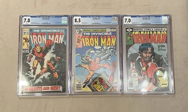 The Invincible Iron Man #118 #128 #16 Marvel Vintage Age Comics lot of 3 CGC