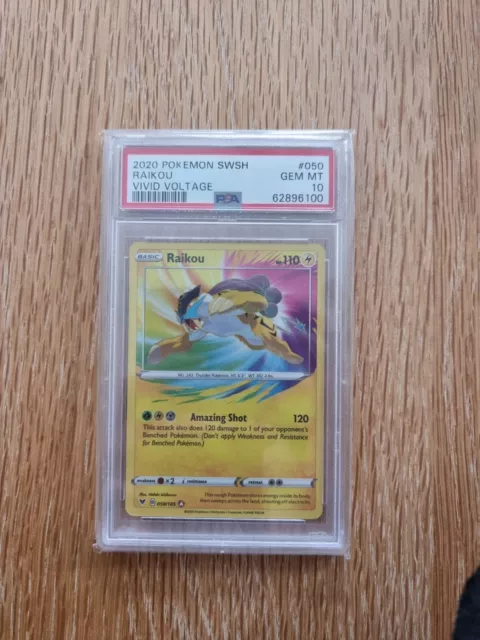 Pokemon - Raikou 050/185 Amazing Rare Vivid Voltage -  PSA 10
