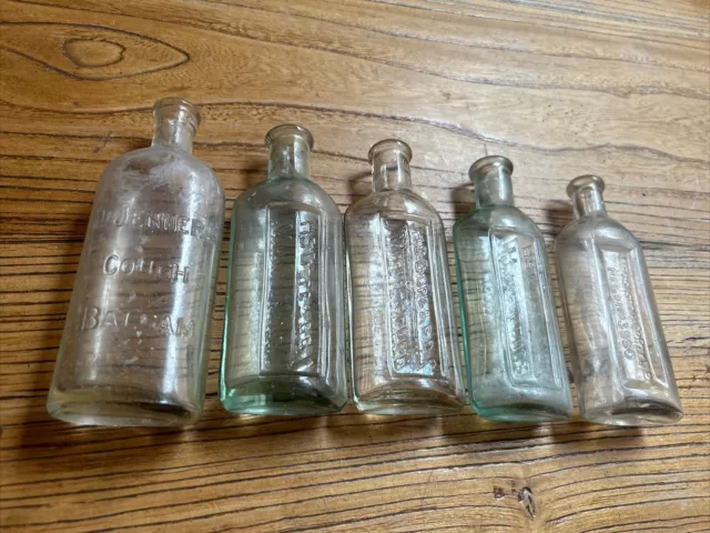 5 Vintage Advertising Medicine Bottles Maryborough AUSTRALIA Rare