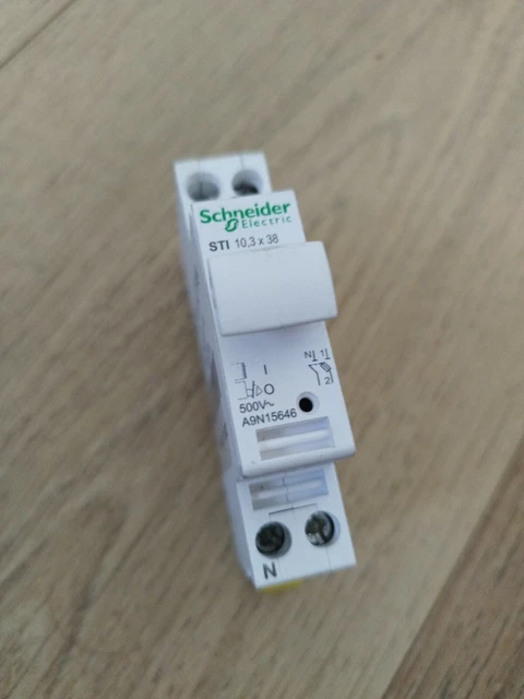 Schneider 25 Amp STI 10.3 * 38 Porte-fusible transporteur Ref. A9N15646 25A 500V