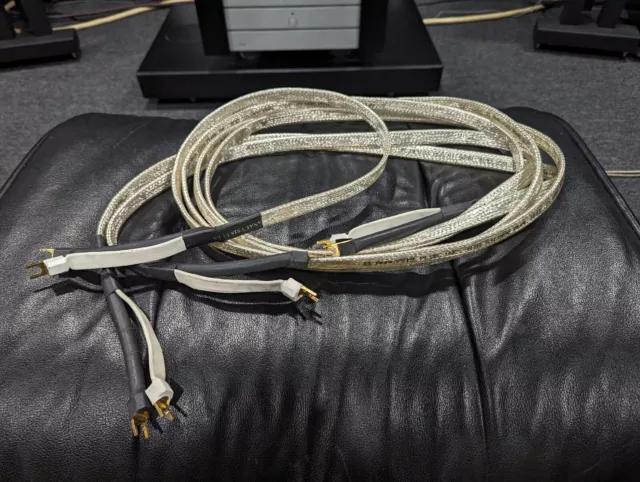 Analysis Plus Big Silver Oval Speaker Cable Spade End to End ; 10ft Pair Analysis Plus Big Silver Oval Speaker Cable Spade End to End ; 10ft Pair