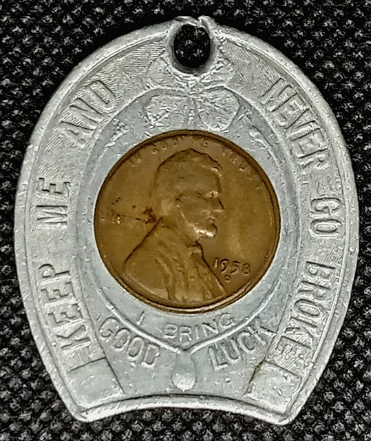 Good Luck Token 1958-D Keep Me And Never Go Broke Indiana Toll Road Horseshoe